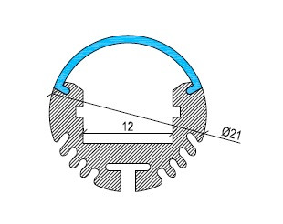 Oval Aluminium  LED Profile