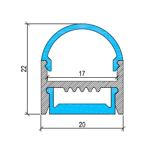 Round Aluminium LED Profile Surface Mounted