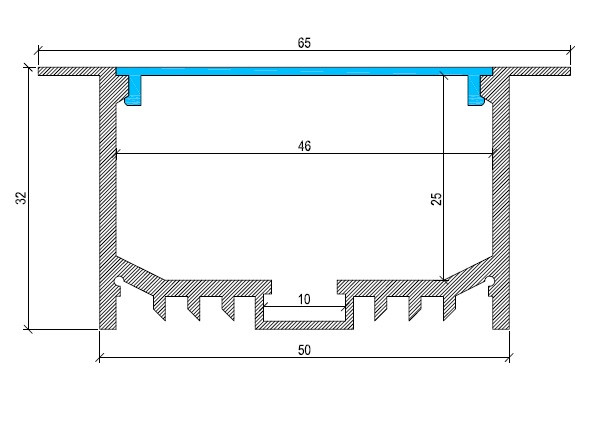 Wide Box Aluminium LED Profile Recessed