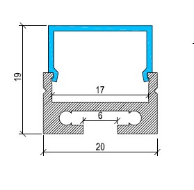 Suspended Aluminium LED Profile with Square Diffuser