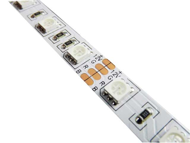 SMD 5050 60 pcs/m in Water Resistant Tube RGB 14.4W/m 12V