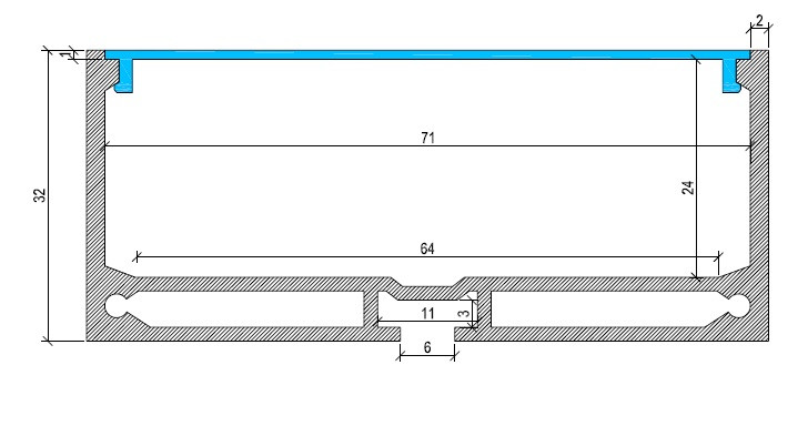 Wide BOX Aluminium LED Profile Surface Mounted Type 2