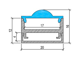 Aluminium LED Profile with clear diffuser Ceiling Surface Mounted