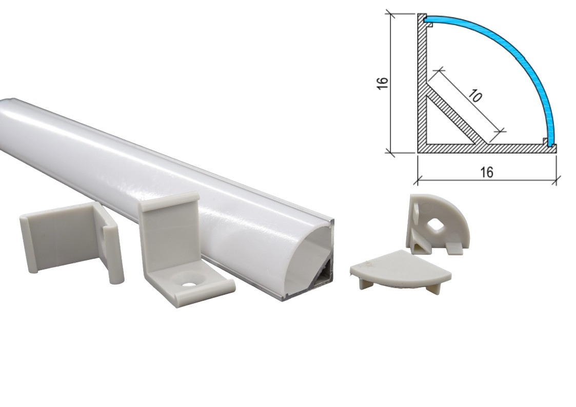 Corner LED Profile                                                    (Silver, White, Black) PA-04 Type 1