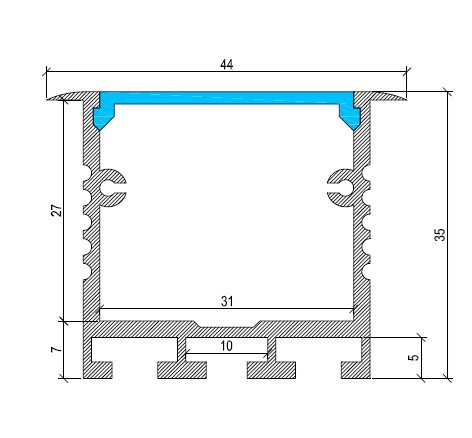 Box Aluminium LED Profile Recessed