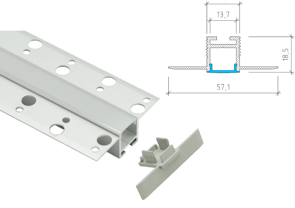 Plaster-In LED Profile PA-37 Type 1