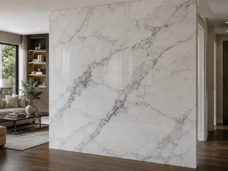 Marble wall before LED backlight installed - unlit