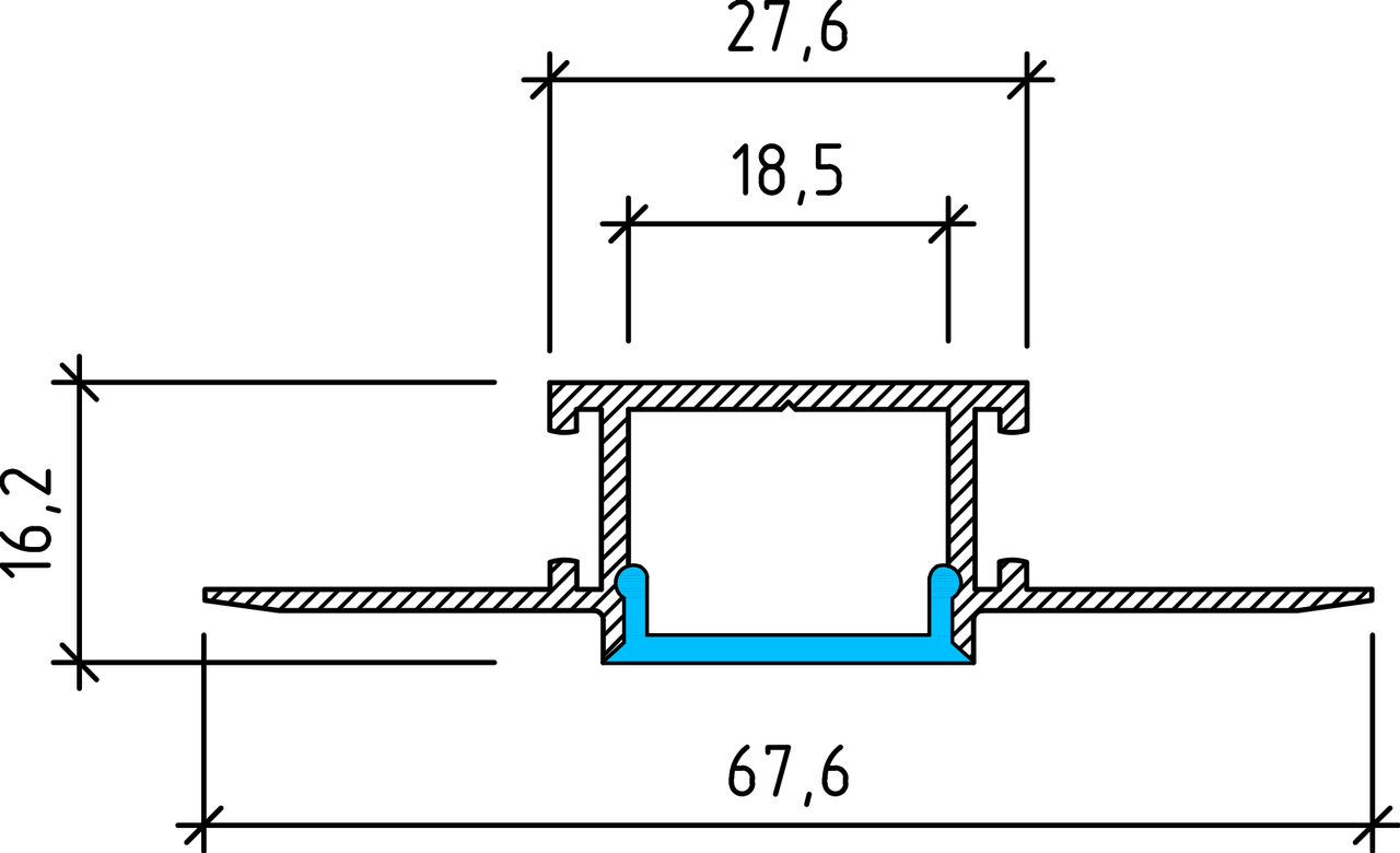 Plaster In Aluminium LED Profile Type 2